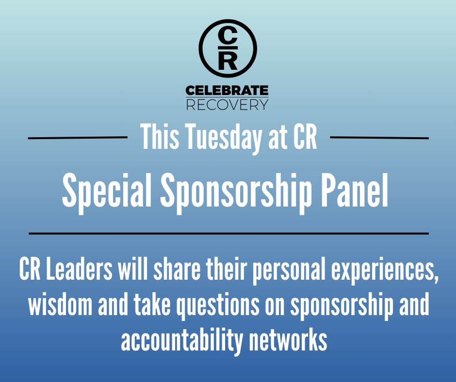 thingscansuck's tweet image. It's a special panel night at CR this weel! Everything you always wanted to know about sponsors and accountability networks but were afraid to ask. Now, there's no need to be timid—ask away! Real People... Real recovery! cr.newhope.org