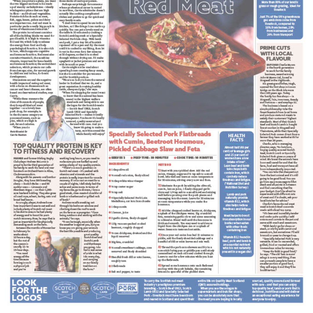 📰 Check out our latest feature in The Sunday Times Scotland today showcasing our Meat & 2.0 campaign! 🥩 We're highlighting how Scotch Beef, Scotch Lamb and Specially Selected Pork can boost your health and wellbeing Grab your copy now.