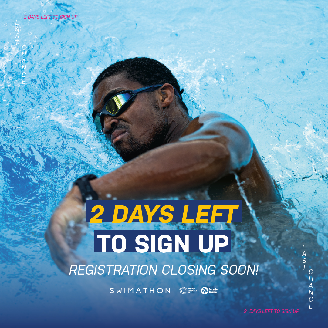 Time is running out to sign up! ⏰ Swimathon closes for new entries in 48 hours time - what are you waiting for?! 🏊‍♂️ Tap here 👉 swimathon.org/enter-now #EveryoneActive #Swimathon #Swimming #SwimmingPool