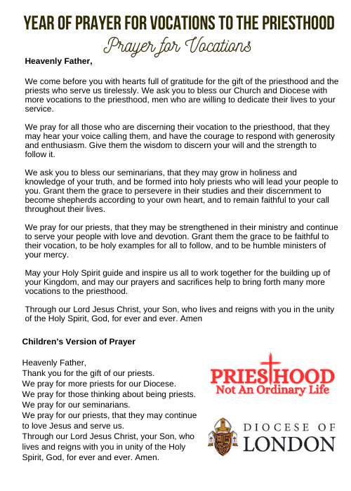 On this World Day of Prayer for Vocations, please join us in praying for more priests. Today is also know as Good Shepherd Sunday from the Gospel reading (Jn 10:11) ''I am the good shepherd. The good shepherd lays down his life for the sheep'' May you have a blessed week.