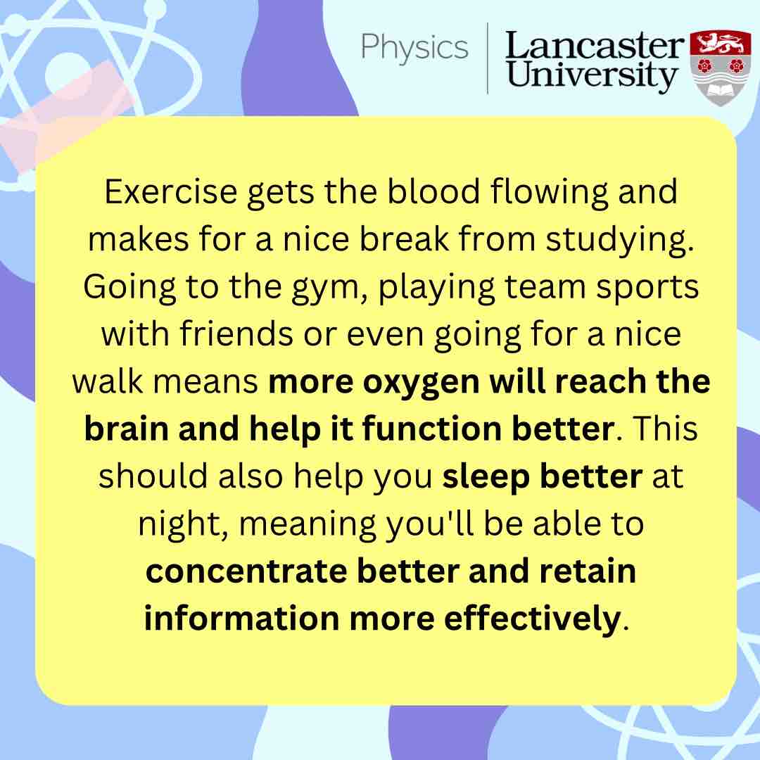 Over the next few days, we will be sharing some tips for revising during exam season! 📖 Our fourth tip is to do regular exercise! ✍️