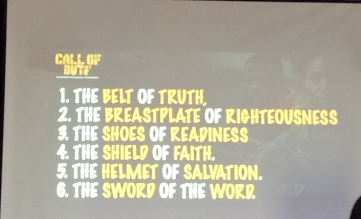 MavunoGateway's tweet photo. Therefore, put on every piece of God’s armor so you will be able to resist the enemy in the time of evil. Then after the battle you will still be standing firm. 

Ephesians 6:13 NLT

#CallOfDuty https://t.co/QqhLCj9Nf7