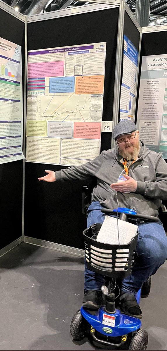 @goranhenriks @HelenBevan @TorchbearingLtd 10/ Time to continue my #Quality2024 thread! Let’s talk #accessibility and my views. It was great that people could book scooters in advance for free from Excel as modelled by @richieqi1 who works in a #LivedExperience role at @MaudsleyNHS - this was their poster 👏🏽👏🏽