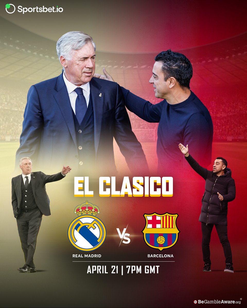 More than a match, it's an epic clash! 🔥 Can @realmadrid maintain their dominance, or will @FCBarcelona seize the moment in this electrifying #ElClasico spectacle? #Sportsbetio