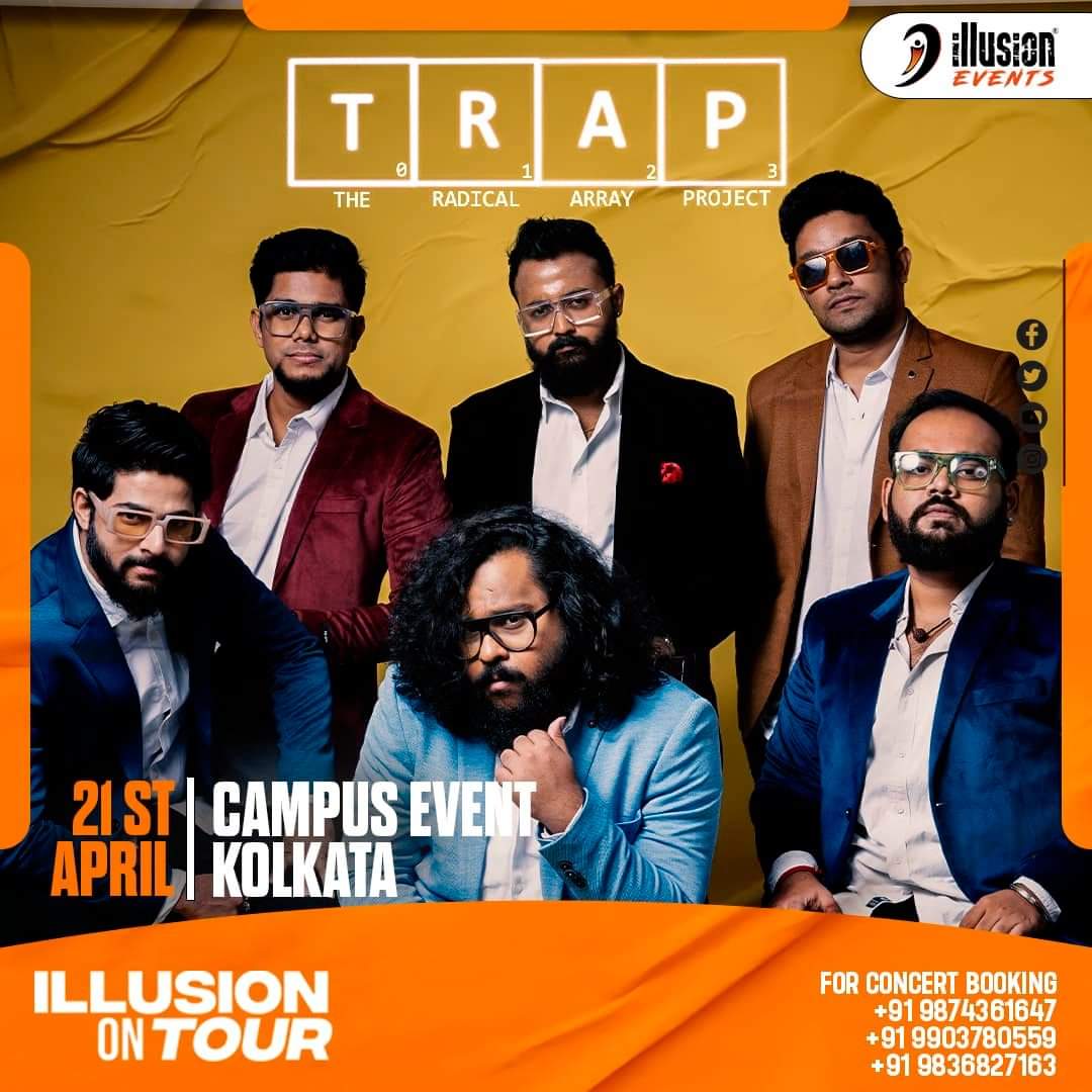 The Radical Array Project - TRAP will be performing live tonight at kolkata for a campus event!

#illusionevents #trap #traplive #liveconcert #campusevent #artistmanagement