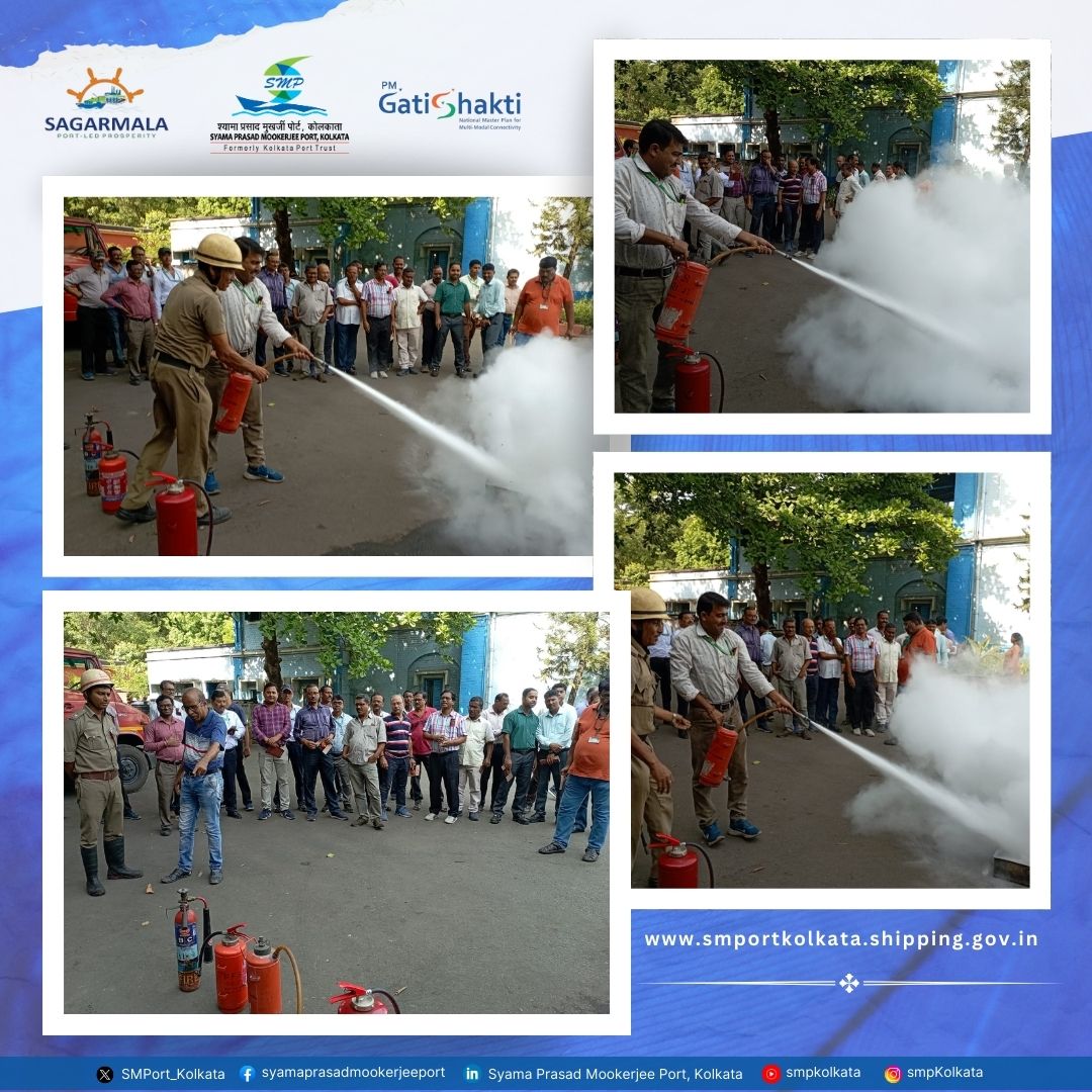 On April 18, 2024, the Port Fire Service organised a mock fire drill at the Port Security Organisation, @SMPort_Kolkata to observe #FireServiceWeek24. The proactive contribution of the employees present over there, ensuring #FireSafety, was truly commendable. 
#SMPForSafety