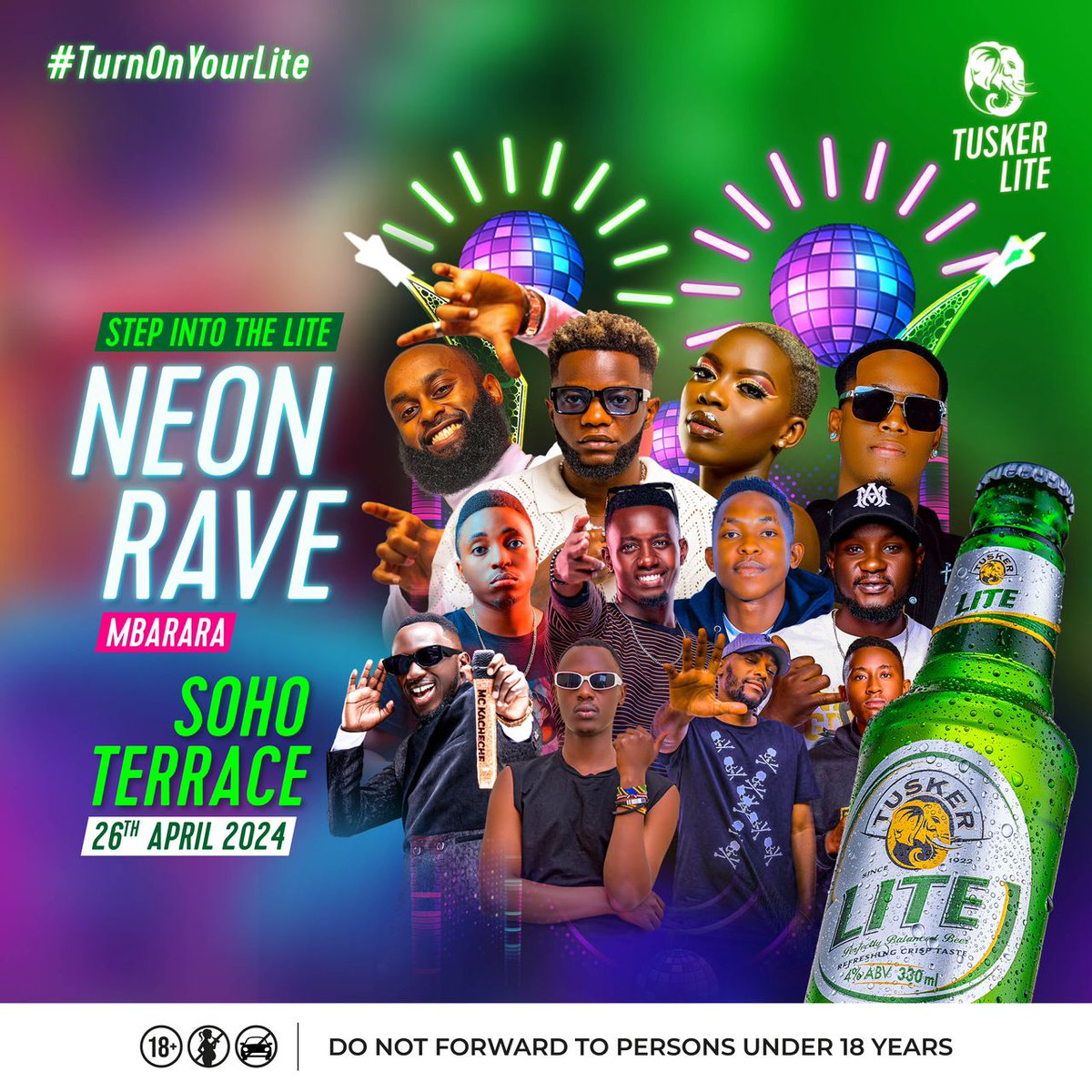 Tusker Lite Neon Rave coming to Mbarara 🔥🔥 

26th April 2024 at SoHo Terrace 

Get ready to #TurnOnYourLite 🔥
#SoHoFridays 
#NeonRaveMbarara