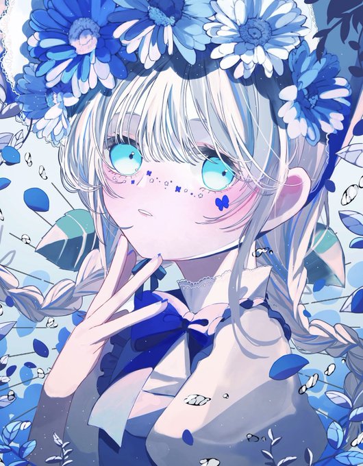 「blue theme long hair」 illustration images(Latest)｜5pages