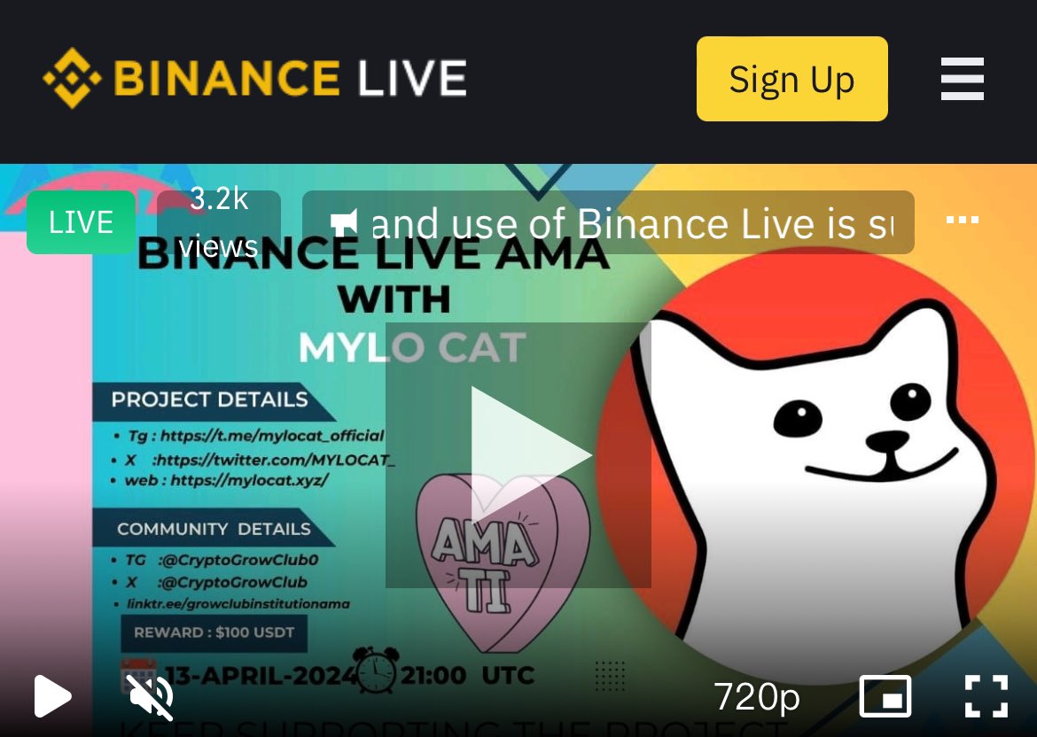 meme_myloCATmew's tweet image. MYLO CAT AMA FUTURED ON BINANCE.COM , follow the link 👇

binance.com/en/live/video?…

@binance MYLO #binance