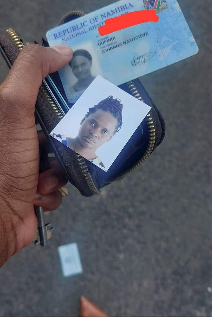 I picked up a wallet in a taxi contains cards with the name Johanna Nayitsuwe Uupindi. If you know her please tell her to contact me @ 0818487788