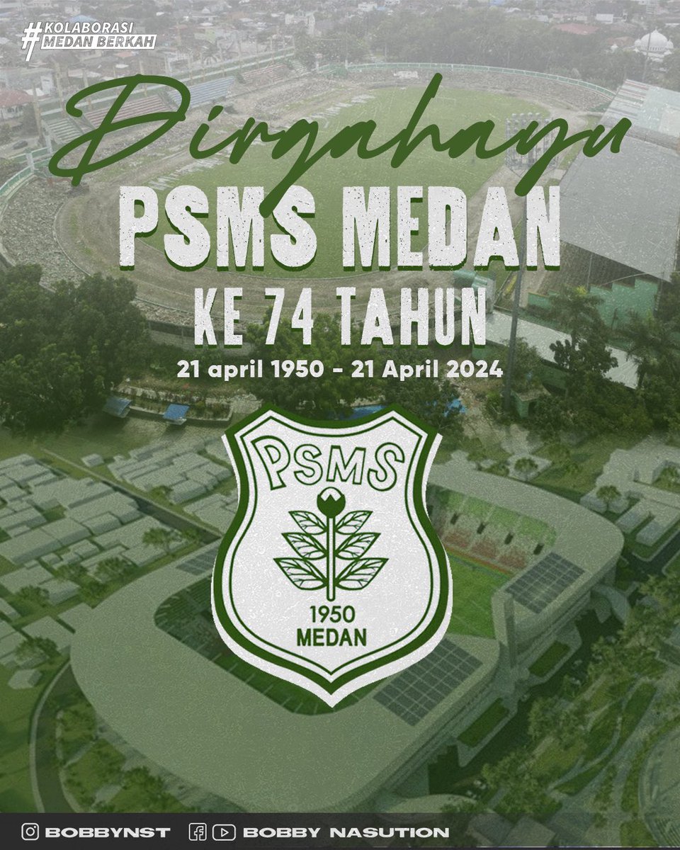 Selamat Ulang Tahun PSMS Medan. Tetaplah semangat, terus berjuang, optimis, dan terus berlatih agar PSMS dapatkembali berjaya. #KolaborasiMedanBerkah #MedanBerkah #SalamKolaborasi #DirgahayuPSMS2024
