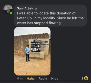 Someone should prove thus poster wrong or otherwise. When Bashir called Obi out on not seeing the source of water to the tank. Pandora children started dragging him. Obi who made Anambra people 🐫 Camels for 8years, want to give the North water.
