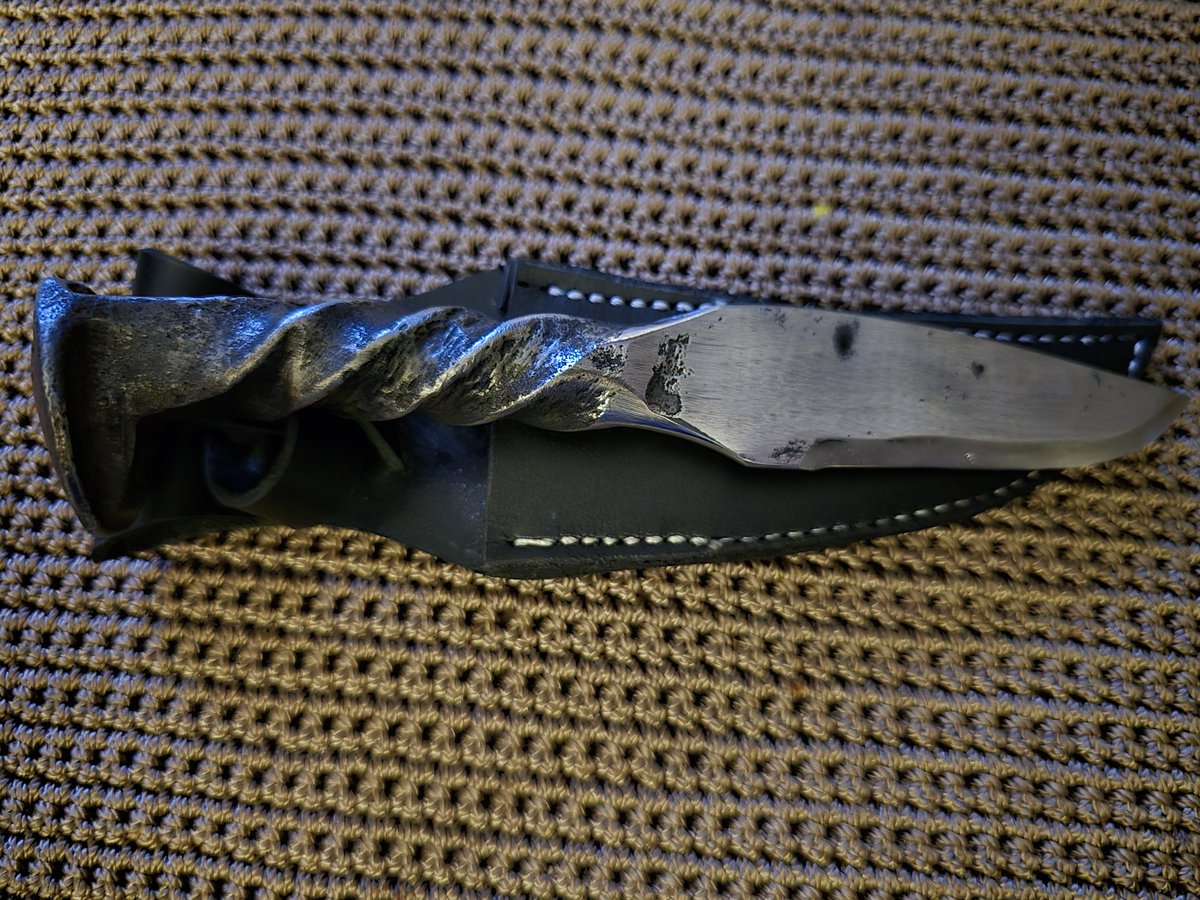 A friend taking up knife making, got me this. A knife made from a railroad spike.