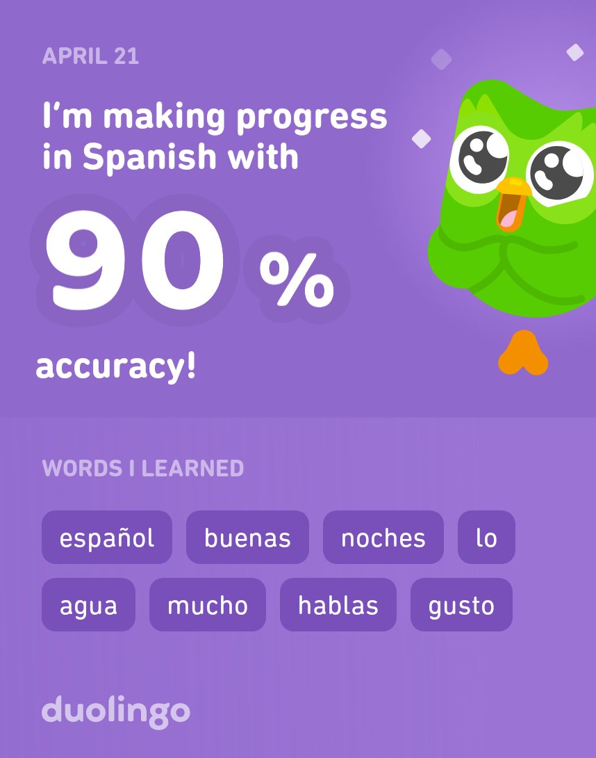richman_cory's tweet image. I’m learning Spanish on Duolingo! It’s free, fun, and effective.