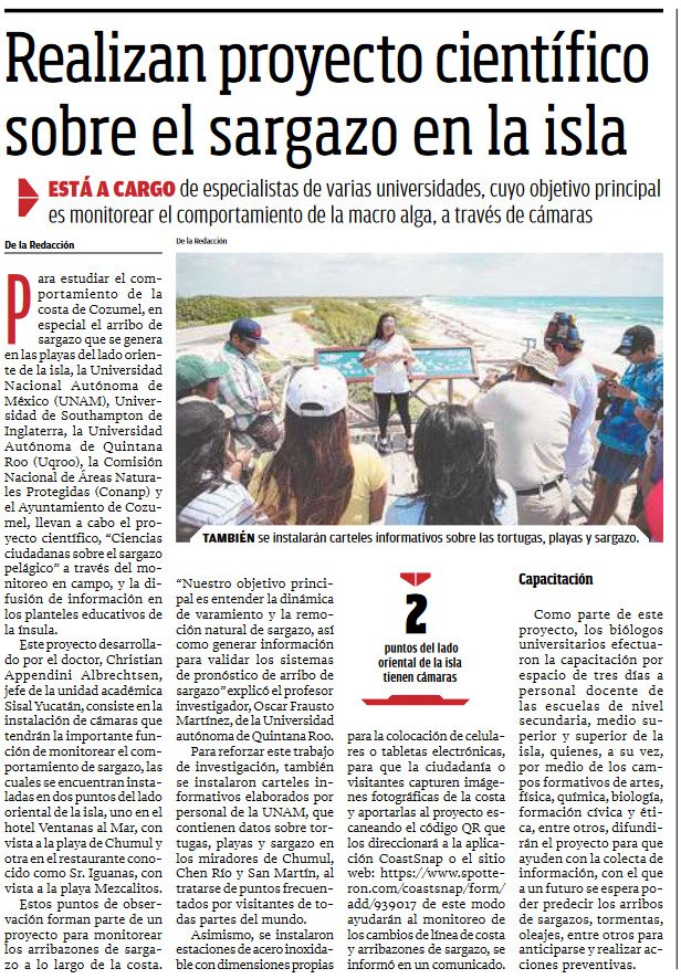 We got 'famous' with our #CitizenScience project 🫣 Cannot believe how much attention we suddenly got here. Glad people were so interested in the initiave 🥰 #SarTECH @SARTRAC1 @UoSGeogEnv @UoS_smmi @LIPC_UNAM @EcologiaCozumel @uqroo_mx