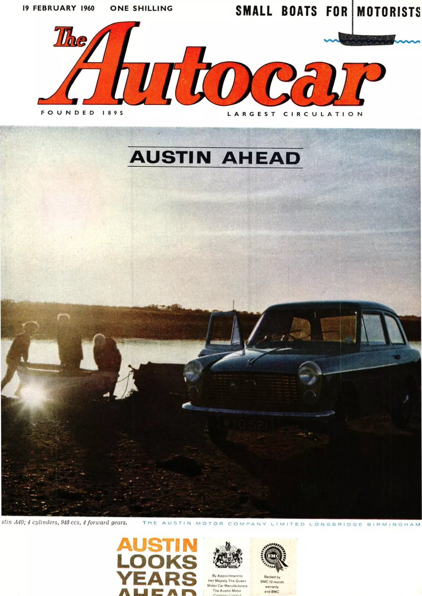 Factoid Extra: It’s true Austin was ‘ahead’ when it came the A40 Farina though that was tks to Pininfarina’s skill in creating such a trendsetting shape though this ad though a good job of somewhat concealing it… @neilmbriscoe @t2stu @DarraghMcKenna @TopOfTheTower @StvCr