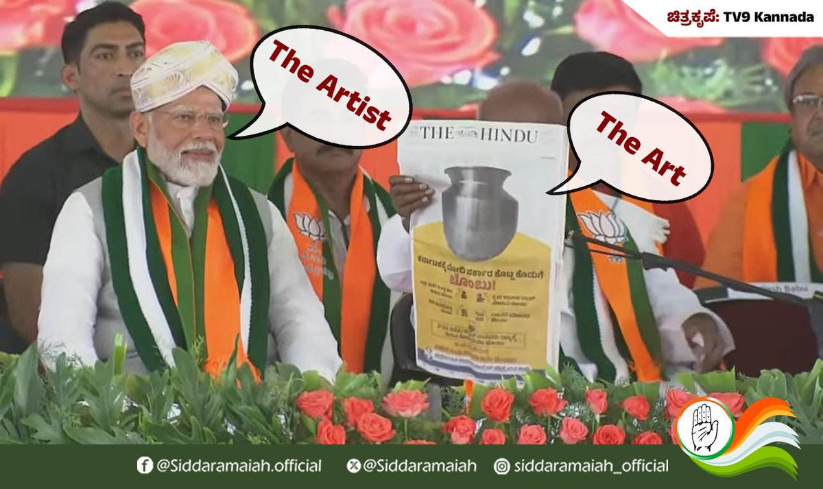 Modi with congress’s Paper Ad at Karnataka 🫢😂