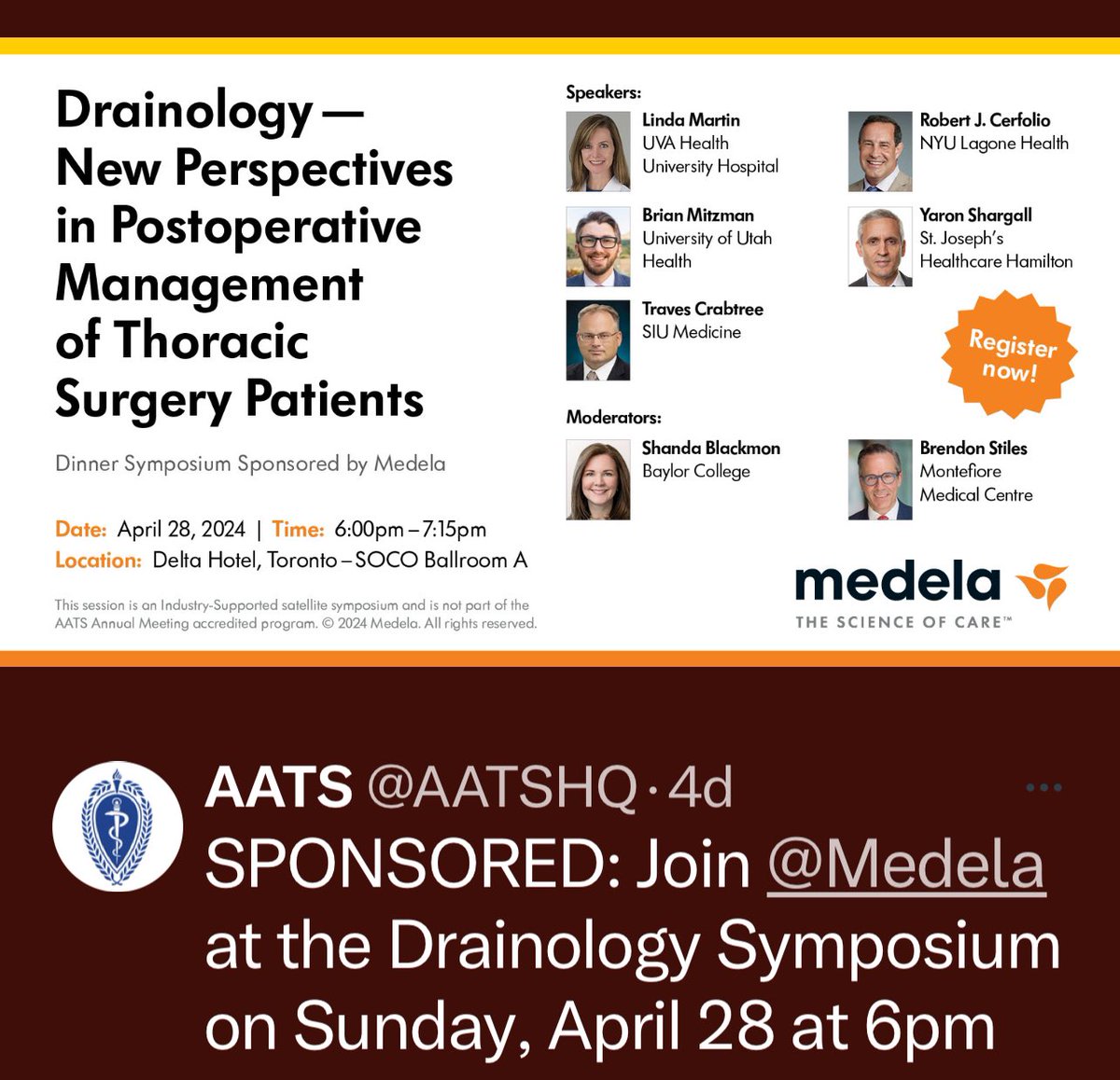 Looking forward to a lively discussion @AATSHQ @Medela_US @Cerf_MD @LindaMThoracic @BrendonStilesMD @BrianMitzman and others! This will no doubt be an epic debate!