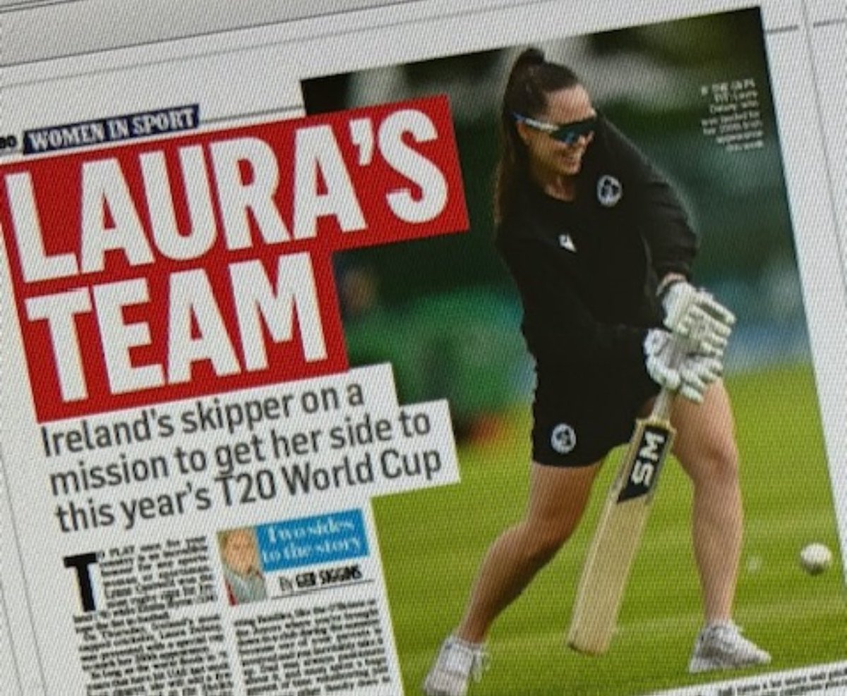 For those who can, go out and buy a copy of today’s @IrishMailSunday for a great feature on skipper @lauradel14 🙌 #BackingGreen ☘️🏏