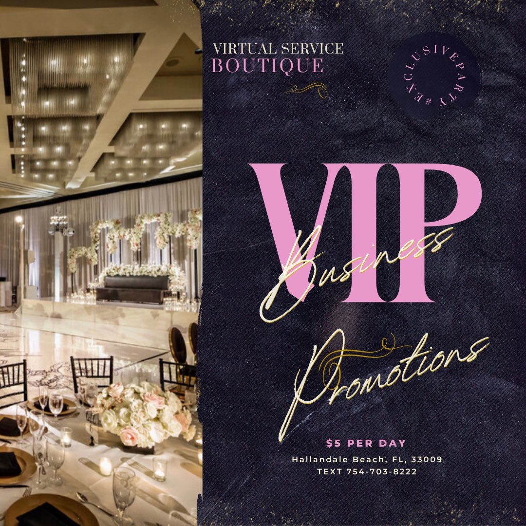 VirtualServic15's tweet photo. IF YOUR IN NEED OF SOCIAL MEDIA PROMOTIONS FOR YOUR WEDDING COORDINATING BUSINESS CONTACT VIRTUAL SERVICE BOUTIQUE 🥂🍾✨

BUSINESS PROMOTIONS ARE $5 PER DAY ✨🎀

TEXT: 1754-703-8222
EMAIL: virtualserviceboutique@yahoo.com🥂🍾✨

#fypage #weddingcoordinators #promoting #content https://t.co/YCz4NAMe3D