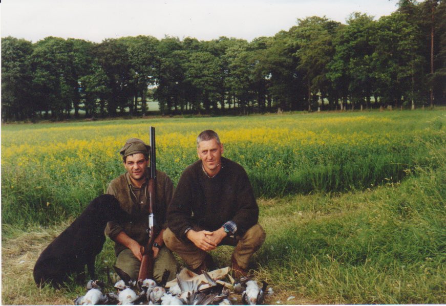pierocoia's tweet photo. Me and George with my dog Lesia at Errol 1992. Me and George with JD at our shoot Forth 2012 https://t.co/wVQE7AqgJG