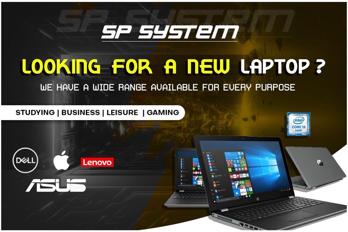 sushant1566's tweet photo. "Upgrade your digital world with SP System's expertise! 💻🎮 Unleash power-packed gaming builds, custom laptops, and unmatched IT services.

#TechUpgrade Visit for more information and update (https://t.co/9Xk2Vn5S84)

Computer sales and services and software solution

Wholesaler Of New Box Pack Laptops & Import Refurb Laptops.
