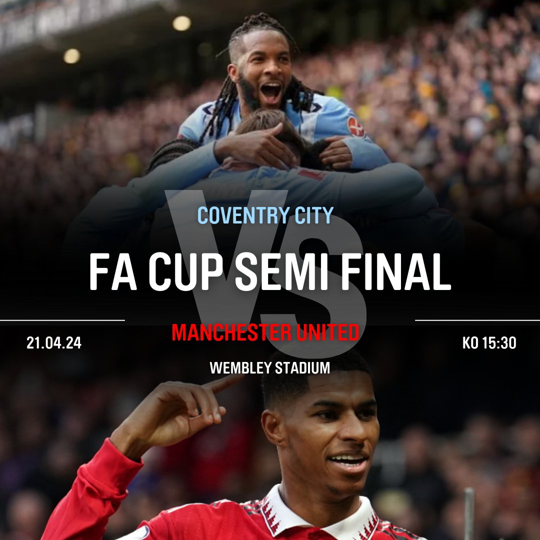 A big day for Manchester United today, as they head in to the semi finals against Coventry at Wembley Stadium👀⚽ Good luck boys❤ #manchesterunited #goodluck #comeon #boys #reds #manutd #wembley #facup #semifinals #football #footy #uk