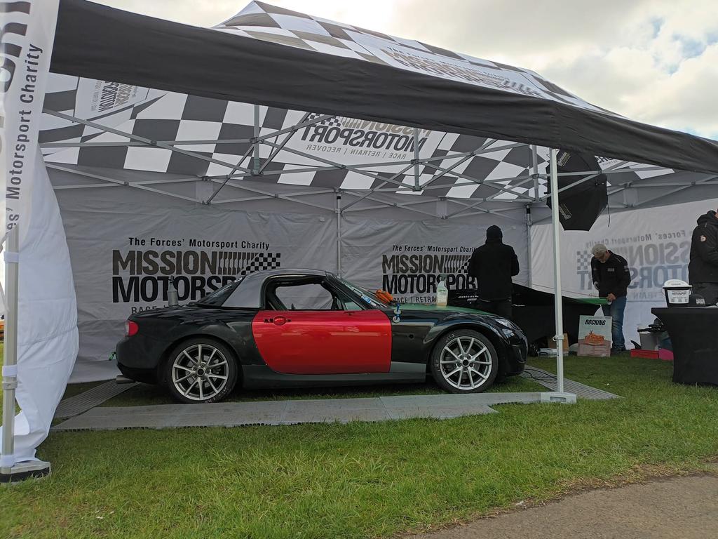 At the @WeAreScramblers? Don't forget to pop by, see our livery team in action & get your name put on the mx-5! You'll find us on the Hanger Green. #RaceRetrainRecover