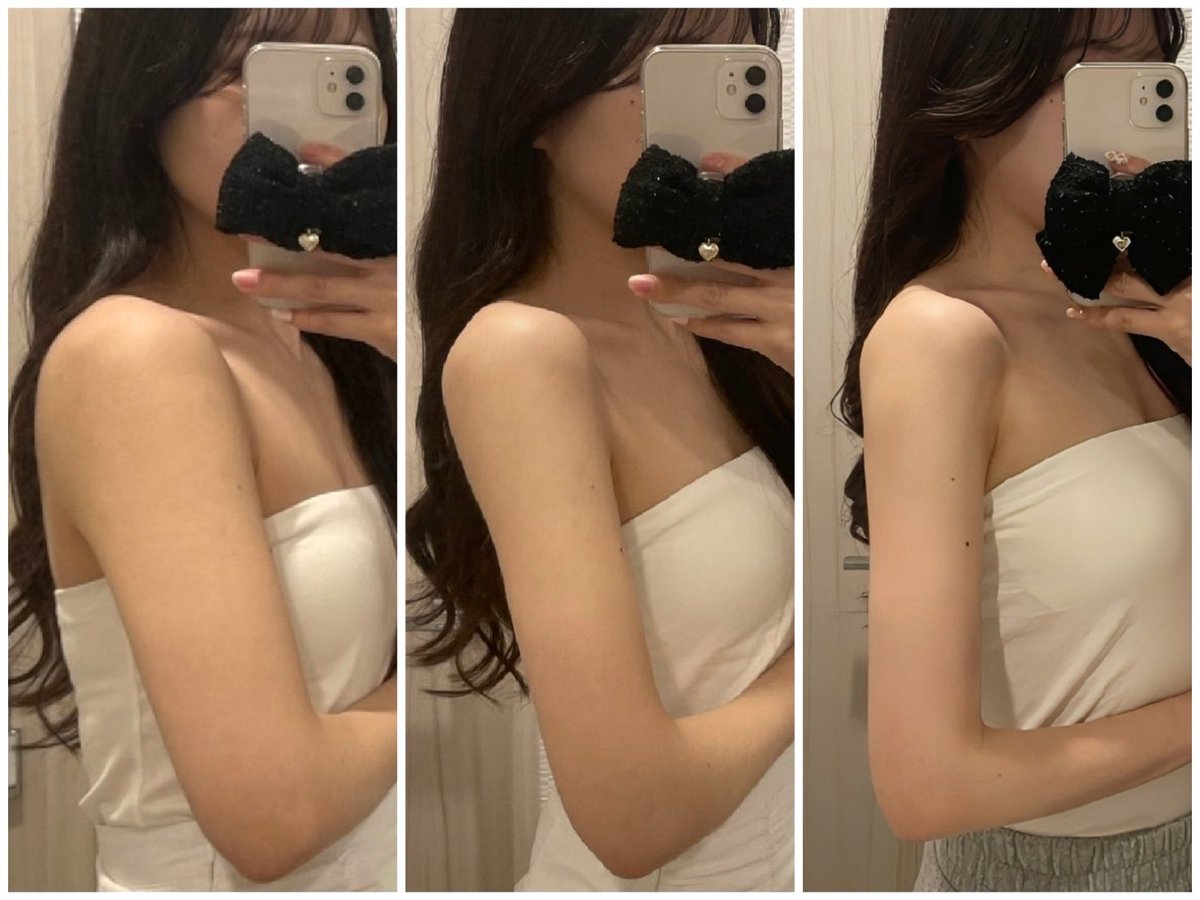 lily__bby's tweet photo. あの…人生で初めて二の腕痩せ成功しました…。しかもたった1ヶ月っていう短期間でこの��化。体重7キロ落とすと人間ここまで違う。50kg→43kg https://t.co/tZR711NJWV