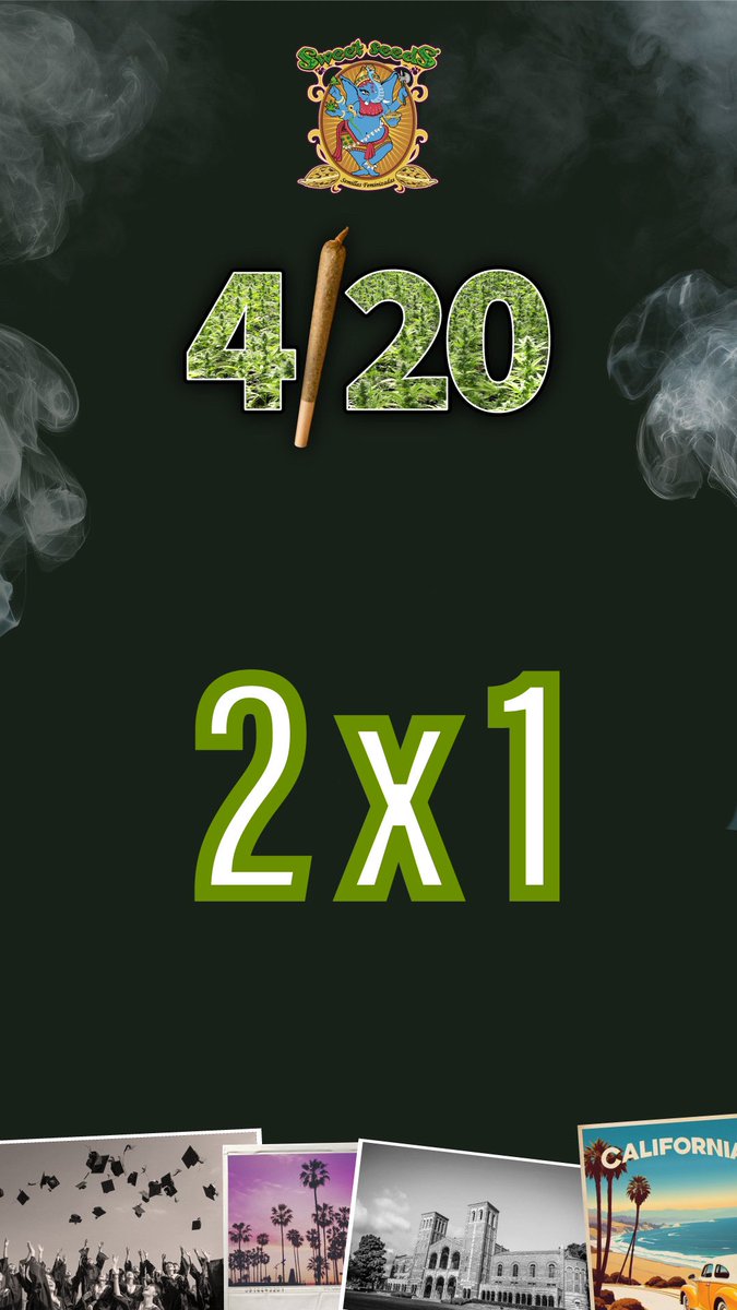 sweetseeds_es's tweet image. ¡¡Últimas horas!!! #420day #cuatroveinte #2x1 

Por cada paquete, otro gratis 😉🍭
Sweetseeds.es