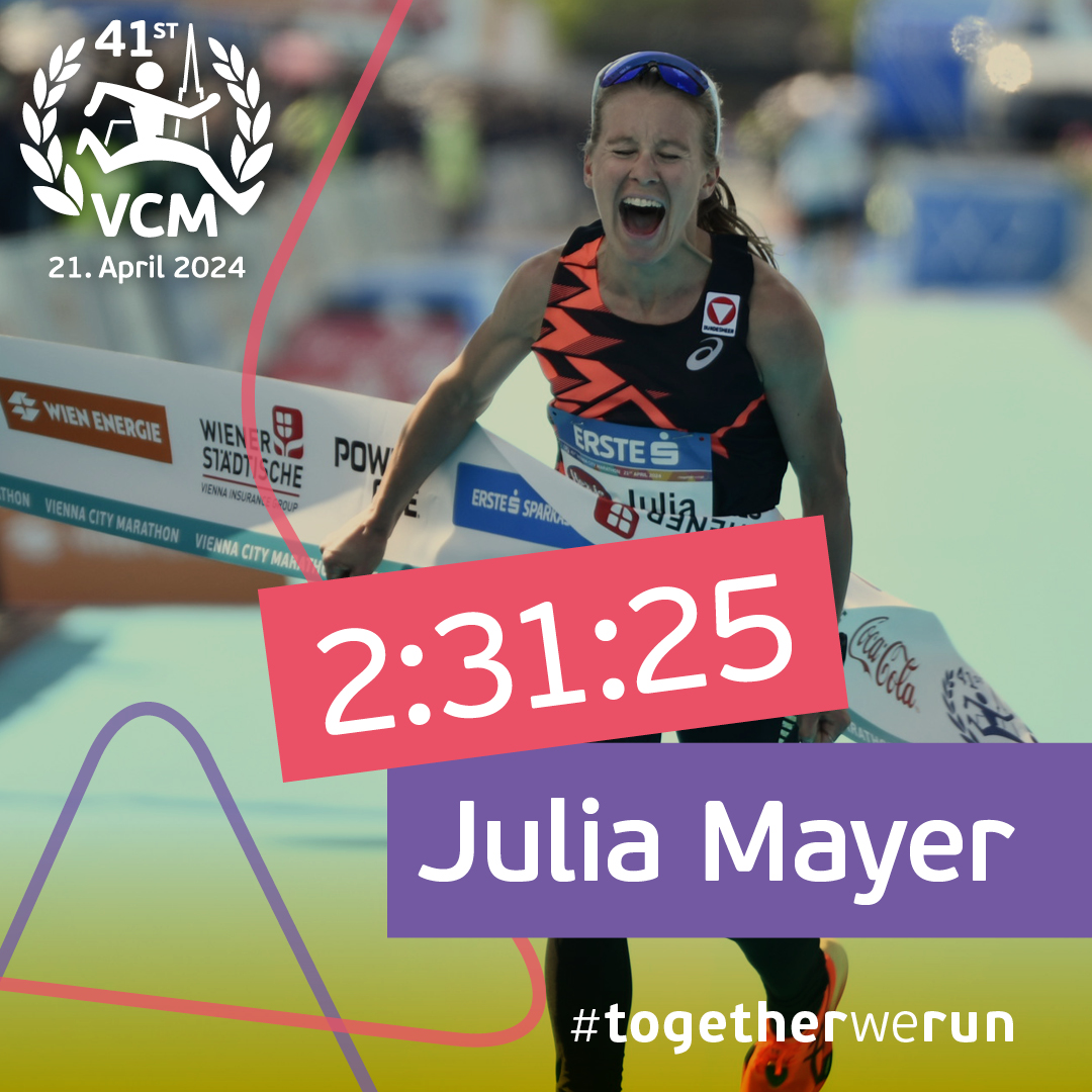 Mit großen Emotionen und sehr viel Freude im Ziel – die besten Österreicher im Marathon, Mario Bauernfeind und Julia Mayer! Herzliche Gratulation!