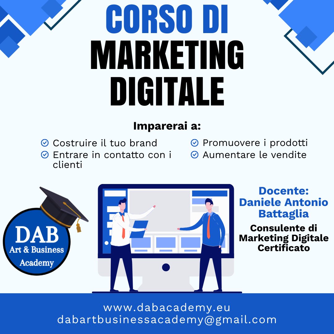 dabacademy.eu #dabacademy #dab #business #insegnanti #scuola #centrodiformazione #corsi #corsionline #lezioni #digitalmarketing #marketingdigitale #digitalconsultant #socialmediamanagers #socialmediamanagement #trasformazionedigitale #digitalrevolution #socialmedia