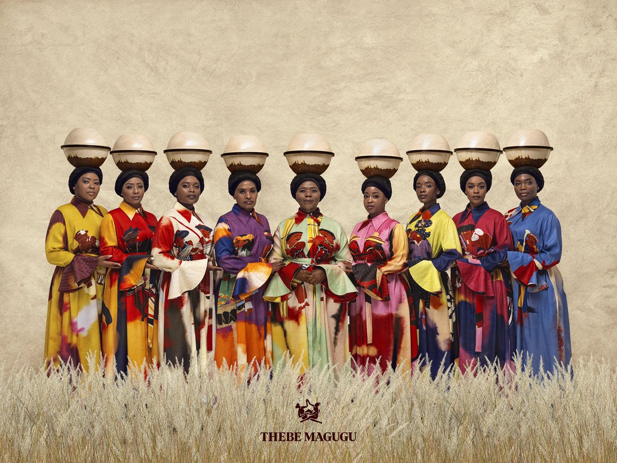 Zoe_Modiga's tweet photo. HERITAGE lll: Lobola Negotiations 

18 of South Africa’s most iconic women and men front the 3rd instalment of @_ThebeMagugu_ ‘s  iconic Heritage Capsule and is now available for pre-order on https://t.co/o4IQAQO6mo. https://t.co/wDEuT8iUwP