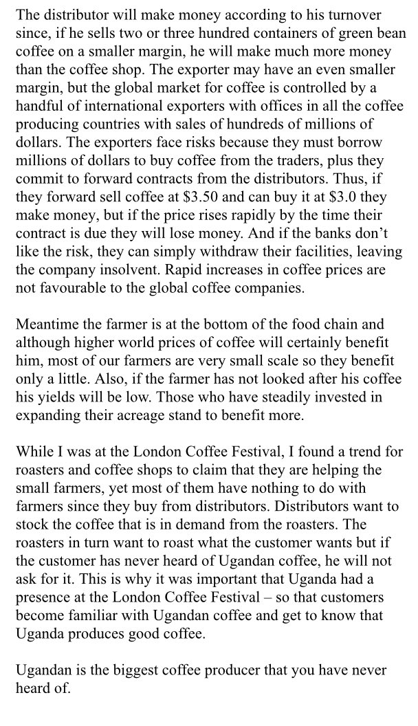 rkabushenga's tweet photo. In light of the current coffee debate in Uganda, here is an enlightening perspective from @DrIanClarke a large scale coffee farmer https://t.co/3NoplsMmnb