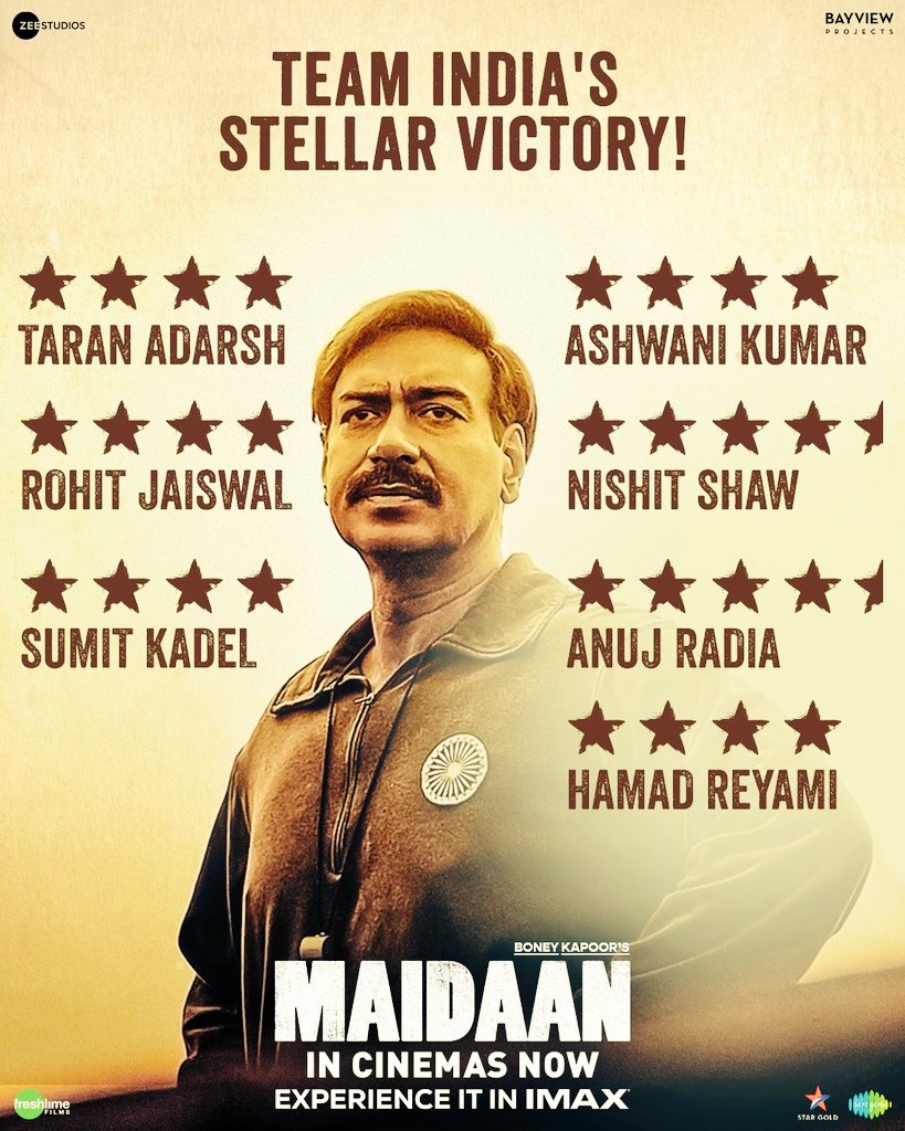 All cinema lovers should morally support the film of the #Maidaan to encourage cinematographers to make great films such as the #Maidaan . This movie is full of content and acting ,sports and patriotism.. What is acting 🙏 you have to learn from @ajaydevgn in this movie