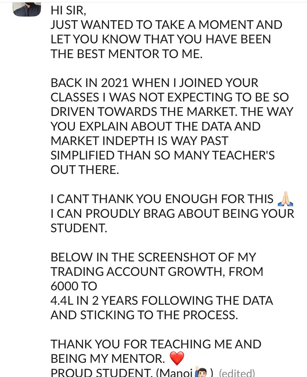 From being someone who the society thought was gambling in stocks 

To teaching hundreds of retail investors to be independent in their analysis and make decent profits 🙏🏻 

A big thank you for all of you who have trusted and made this journey beautiful ❤️😇