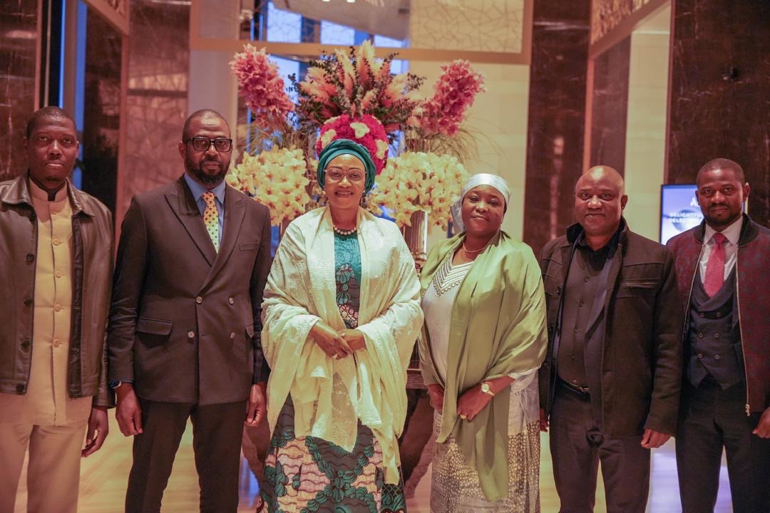 First Lady of FRN Sen. Oluremi Tinubu flanked on the left by the Charge De Affairs of the Nigerian Embassy in Turkey Amb Zayyad AbduSalam @Zayyadlulu and other Embassy staff after their interactions with the First Lady who was in Istanbul to launch 2 Nigerian Patrol Vessels.