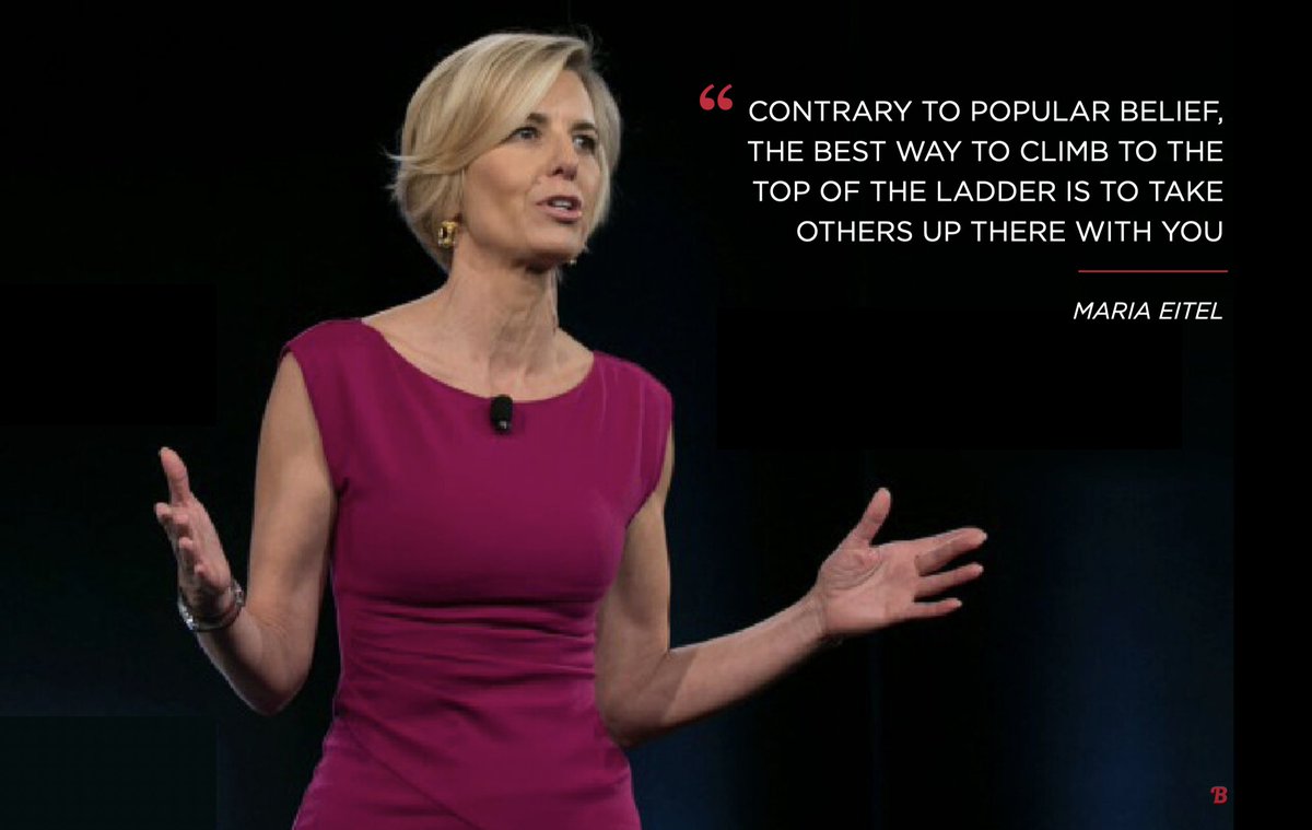 “Contrary to popular belief, the best way to climb to the top of the ladder is to take others up there with you.” ―Maria Eitel, founder and chair of the Nike Foundation #sundaywisdom