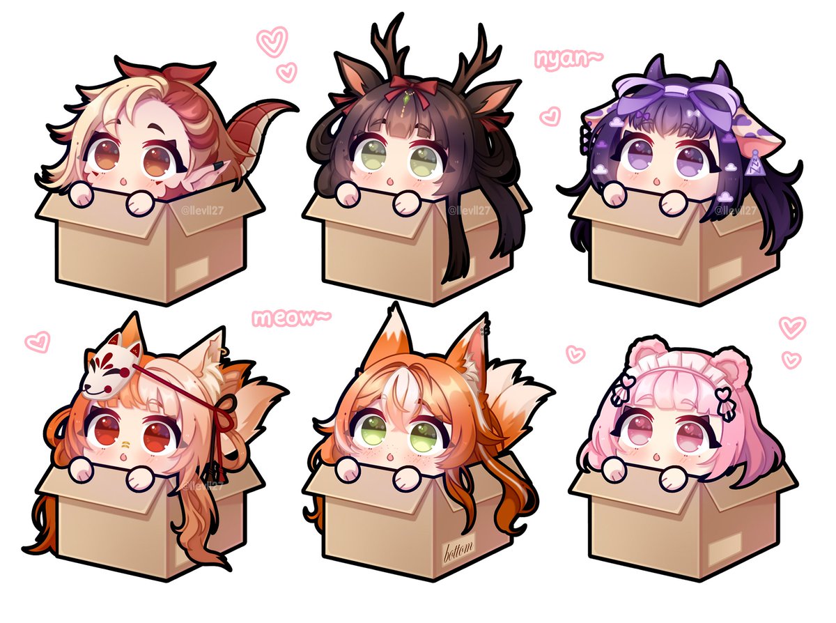 🌸 Boxes (* ^ ω ^) #NEWllevllYCH #YCH #twitch #ychcommission #emotes