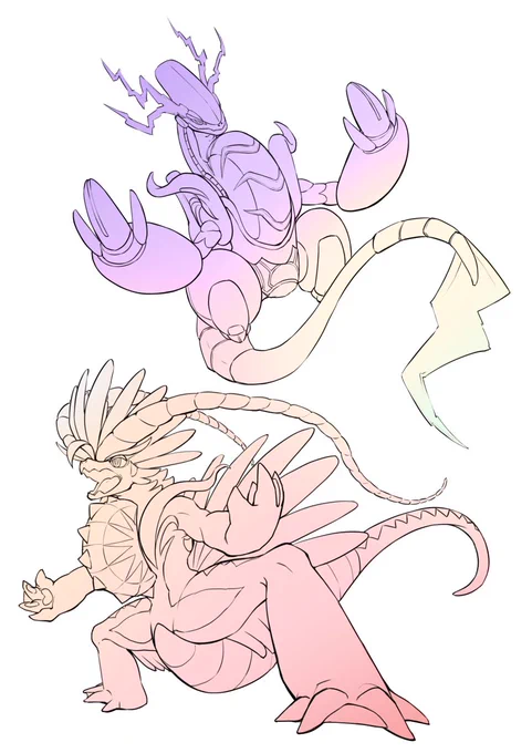 また息子依頼で、今日1日ポケモン塗り絵作りの中でも特にがんばったミライドン、コライドン 