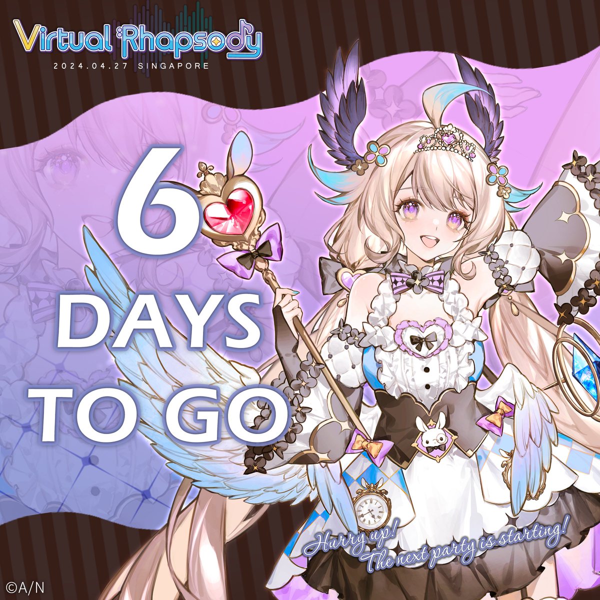 V_Rhap's tweet photo. Hurry up! The next party is starting!

6 days left until the VRhapSG! ✨
Get ready to have an amazing time with @EnnaAlouette !

Don't miss out, get your tickets and exclusive merch now! 🛒https://t.co/ucWYmxQ0n3 https://t.co/djtjNkFVGo