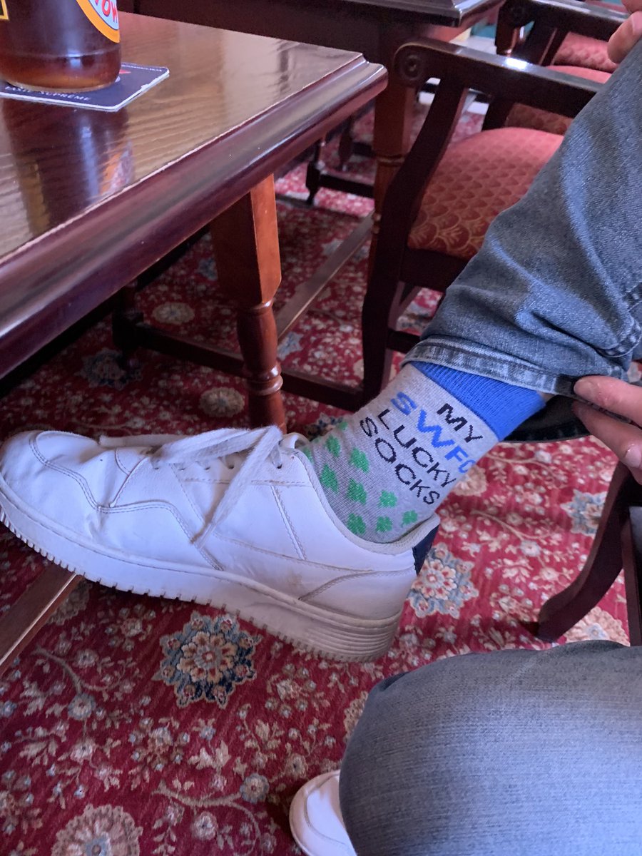 SarahHaden's tweet photo. Dad’s got his lucky socks on. C’mon Wednesday 🦉💙 @swfc https://t.co/NnxbBZyMni