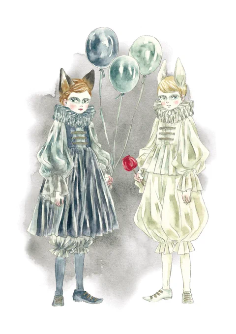 夜のサーカス#透明水彩 #watercolorpainting 