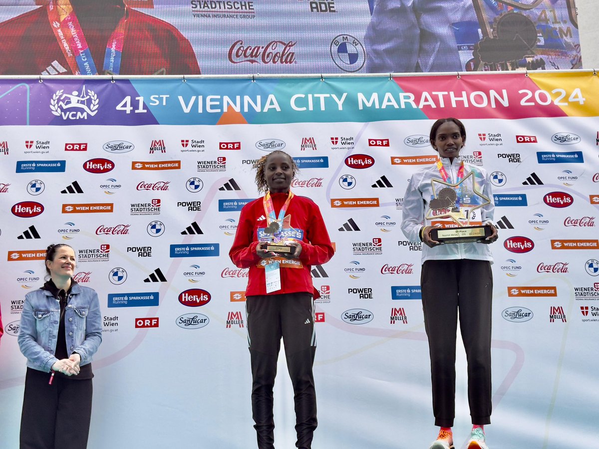 TheOPECFund's tweet photo. #OPECFund Rookie Faith Chepkoech from #Kenya has finished the @Vienna_Marathon in 2nd place with a finish time of 02:26:22. Congratulations Faith! 👏 🏆🇰🇪 #GoFurtherGoTogether #TogetherWeRun #VCM #ViennaCityMarathon https://t.co/XcdfyEX9lL