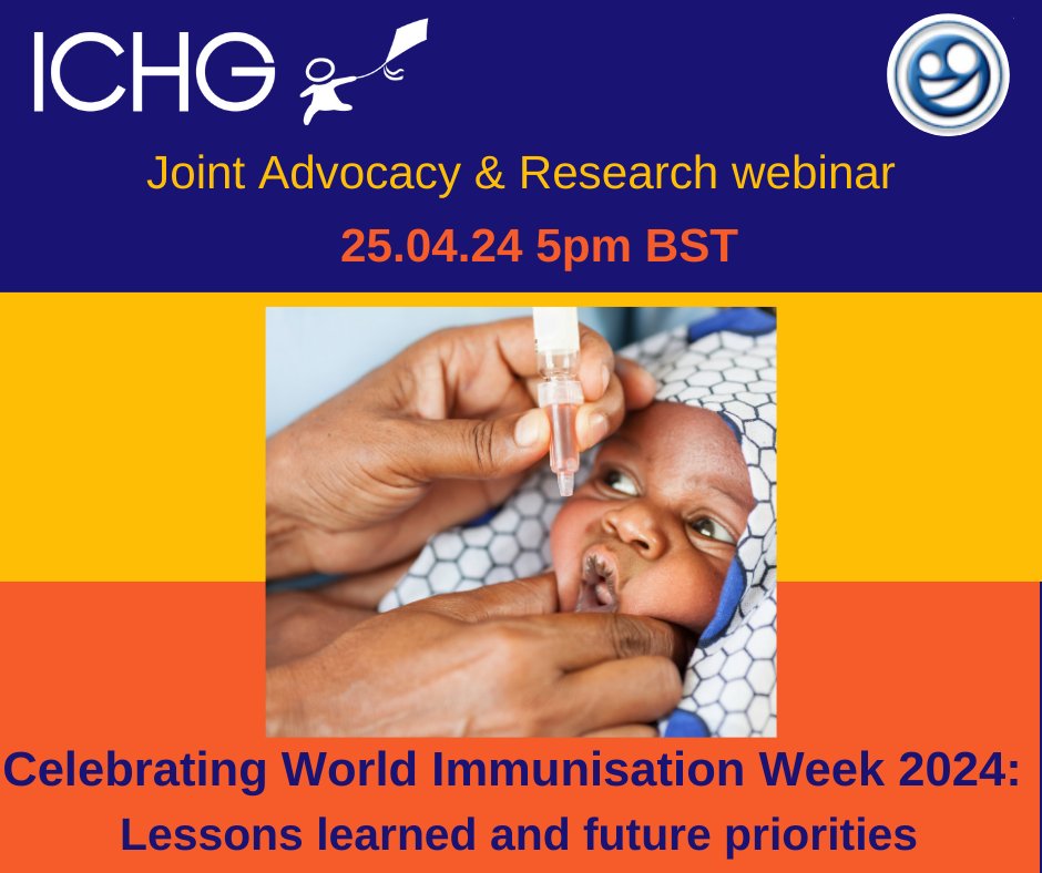 IntChildHealth's tweet photo. This week: Joint ICHG & ISSOP webinar. Join Dr Baleng Wutar and Dr Emilie Karafilakis for World Immunisation Week 2024
https://t.co/PY8T9bPcDq
#worldimmunisationweek24 #immunisation https://t.co/pelRLuyYcK
