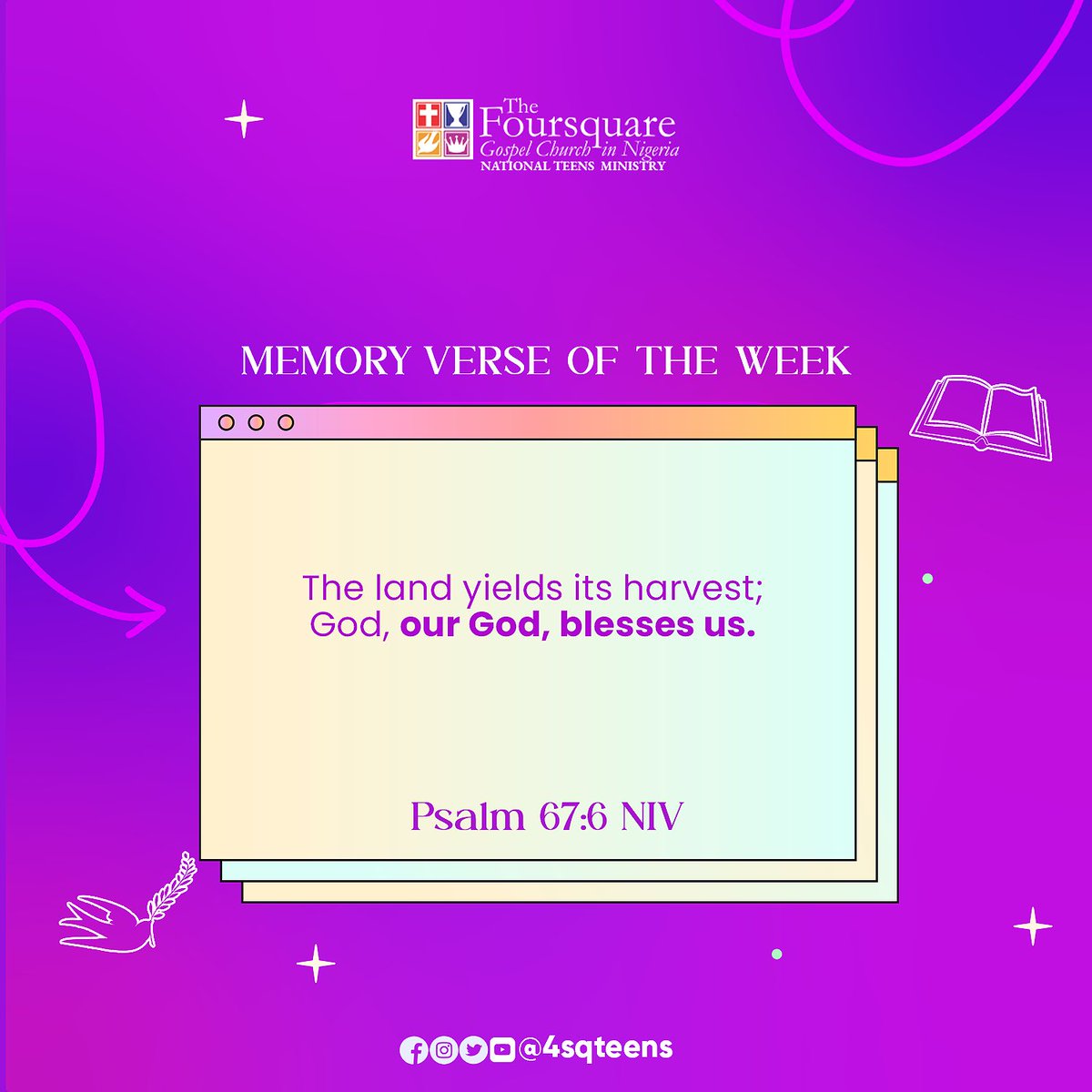 It’s our season of all-round blessings, and everything is yielding to God’s desire for us.

#4sqteens #memoryverse #verseoftheweek #allroundblessings