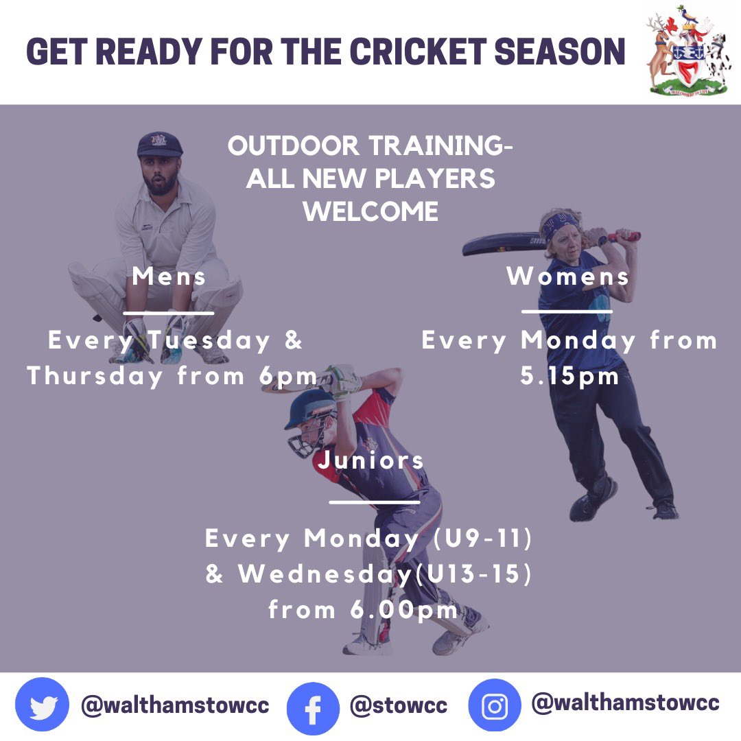 Outdoor training is go! All new players welcome. DM us for further details. #lovecricket #walthamstow