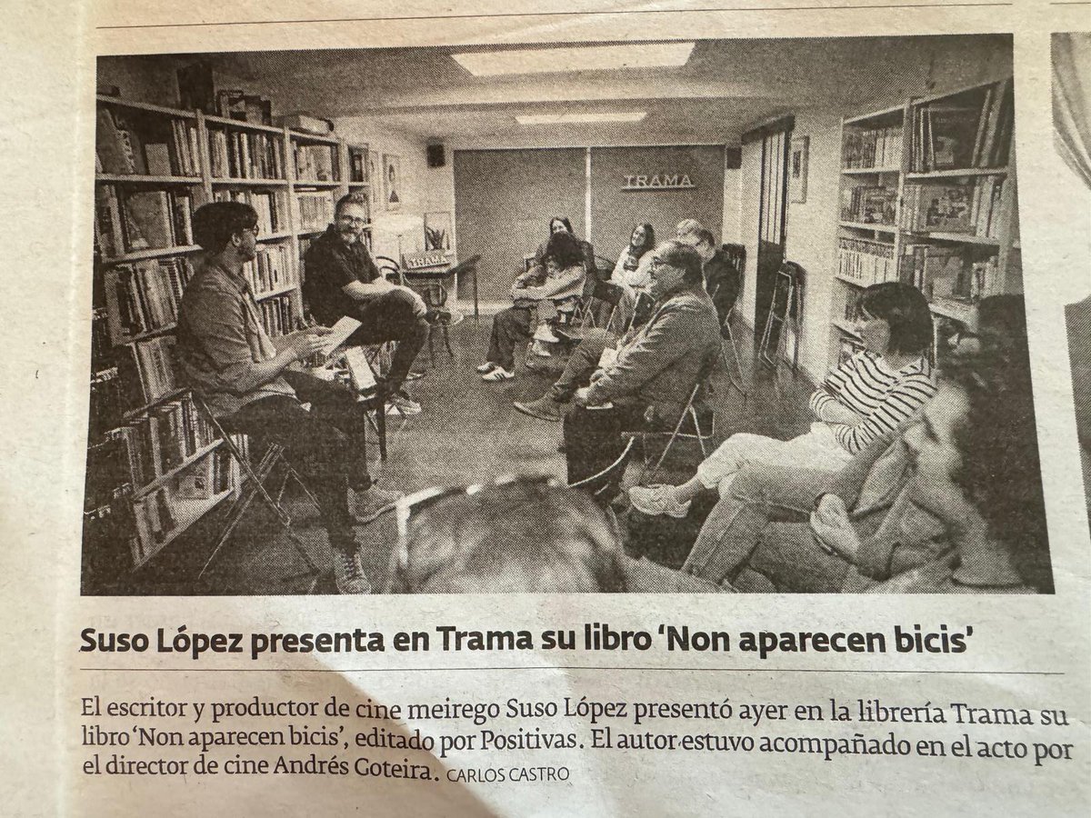 Graciñas a todxs por vir, escoitar e partillar! Sodes moi amables, de sinxelos de amar. @LibreriaTrama por facerme sentir coma na casa @elprogreso_Lugo @elprogreACHAIRA por andar sempre pendentes :) Ah e a @AndresGoteira pola marabilla de presentación! Próxima parada @numaxcoop