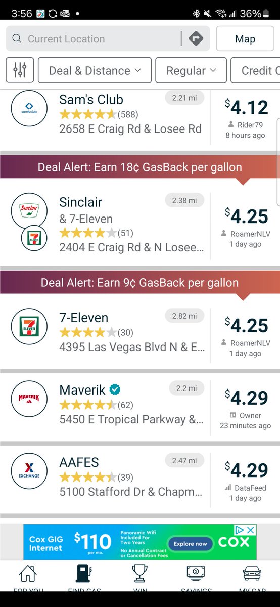 Today's (4/21/24) gas prices in #northLasVegas - 2 weeks ago in the $3 range.