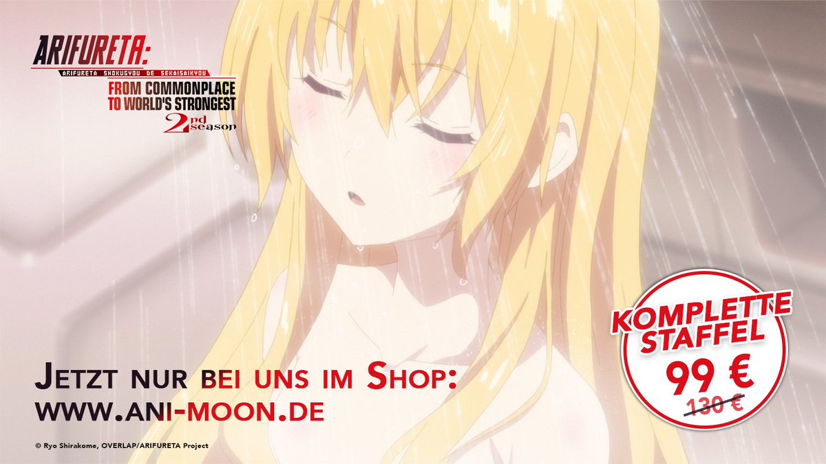 AniMoonAnime's tweet image. Seid ihr eher Team DUSCHEN 🚿 oder Team BADEN 🛀? Unsere liebe Yue hat sich für die Dusche entschieden! 😉 Sichert euch diesen Monat ARIFURETA 2 im Komplett-Bundle-Angebot für nur 99 € und entspannt euch dabei wie sie ➡️ bitly.ws/3hbtt ☺️

#Arifureta #AniMoon #Anime